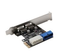 Carte d'extension PCI-E vers USB 3.0, convertisseur 19 broches, interface externe double 2 ports pour PC de bureau