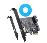 Carte d'extension PCI-E vers USB 3.2 Gen 1 5 V 1,5 A avec fente de type C Type-A et 19 broches 5 Gbit/s UPD720201 Carte adaptateur de panneau avant
