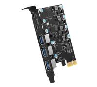Carte D'Extension PCI Express USB 3.0 à 5 Ports Carte Adaptateur PCIE PC de Bureau pour Windows 11/10/8/7 Cartes Riser ContrôLeur USB