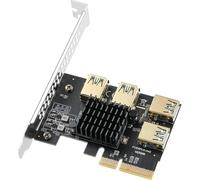 Carte D'Extension Pcie 1 Vers 4 Pci Express - Carte D'Extension Pcie 4X À 16X - Convertisseur Usb 3.0 1 À 4 Pci-E - Carte Gpu Ethereum Bitcoin Mining (Pas De Signaux Usb)[HUB6110547]