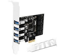 Carte d'extension PCIE 4 Ports SuperSpeed 5 Gbit/s USB 3.0 pour PC de Bureau Windows 11, 10, 8.x, 7, Vista, XP, Technologie Auto-alimentée FebSmart intégrée, Pas Besoin d'alimentation supplémentaire