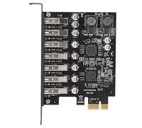 Carte D'extension PCIE 7 Ports avec Transmission Haute Vitesse USB 3.2 GEN1 5 Gbit/s, Puissance Stable pour Win XP, Win 7, Win 8, Win 10, Win 11,
