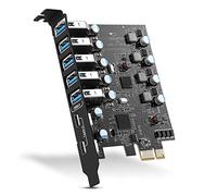 Carte d'extension PCIe USB 3.0, 7 Ports (2X Type-C, 5X Type-A) pour Ordinateur de Bureau Compatible avec Windows et Mac OS