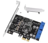 Carte d'extension PCIE vers connecteur interne 19 broches USB 3.0 jusqu'à 5 Gbit/s pour transfert de données PCI-E X1 X4 X8 X16 pour PC de bureau