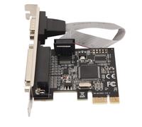 Carte d'extension PCIe vers RS232, 9 broches, série 25 broches, Port parallèle Combo 2.5Gbps, adaptateur de Port PCIe Com pour l'automatisation des imprimantes POS