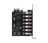 Carte D'extension PCIE vers USB 3.0, Alimentation Haute Vitesse 5 Gbit/s 4 A Via Puce PCB avec 7 Ports USB 3.0 pour Ordinateur de Bureau Prise en Charge de la Carte Hôte