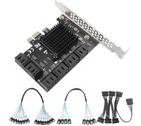 Carte d'extension PCIe x1 vers 12 ports SATA3.0, adaptateur SATA 6 Gbit/s pour SSD/HDD, Plug and Play avec 12 LED d'état, compatible avec Windows/Linux/Ubuntu/ESXi/Synology NAS