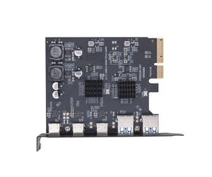 Carte d'extension PCIEx4 USB 3.0 à 5 ports, vitesse rapide,-BBB