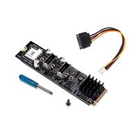 Carte d'extension SSD haute vitesse M.2 M-key NVME PCIE vers USB 3.0 x 2 ports (10 Gbit/s) avec dissipateurs thermiques en aluminium M2 M-key NVME PCIE vers 2 ports USB3 10G Carte d'extension ASM3142