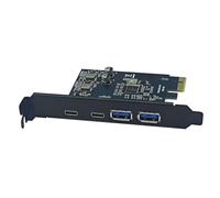 Carte d'extension USB 3.2 Gen1 pour un transfert de données rapide à 5 Gbit/s 2 x USB A + 2 x Type C parfaitement pour les postes de travail Carte d'échange de données efficace