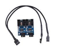 Carte d'extension USB 9 broches mâle 1 vers 2/4 femelle - Adaptateur de câble d'extension 2.0 pour carte mère de bureau