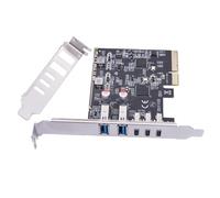 Carte d'extension USB PCIE 4 10 Gbit/s avec 3 ports 2 A de type C et 2 ports 1 A USB A pour un transfert rapide de données de type A et C
