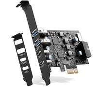 Carte d'extension USB PCIe PCI Express vers 6 Ports USB (2 x Type A - 2 x USB C) avec en-tête Externe de Type E 20 Broches (pour Panneau Avant de Type C) / Adaptateur 19 Broches avec Windows et Linux