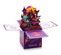 Carte d'Halloween pop-up 3D avec fantômes d'Halloween, cartes de vœux de vacances avec enveloppe et carte de notes, décorations d'intérieur, cadeaux pour joyeux anniversaire, fille, famille