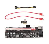 Carte D'Hélicoptère PCIe 1X À 16X,10 Grands Condensateurs Fermes Double Alimentation À 6 Broches,Avec Câble D'Extension USB 3.0 de 0,6 M Pouvant Être Un Câble Blindé Multicouche pour WINDOWS