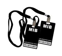 Carte D'identité Agent avec Cordon, Accessoires D'agent Secret, Accessoires de Costume Agent Carte D'identité pour Carnaval Halloween Fête Cosplay (Noir-2 pcs)