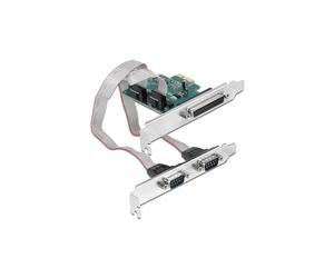 Carte d'Interface DeLOCK 90413 PCIe 1.1, Ports Parallèle et Série RS-232, FIFO 256 o, Compatible Windows, Température de Fonctionnement -40°C à 85°C