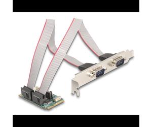 Carte d'interface DeLOCK 95276 Mini PCI Express vers RS-232 Interne, FIFO 256 octets, connecteur mâle droit, Windows 10/11/Server 2022, 30x51x10mm
