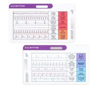 Carte d'interprétation du rythme - Disposition verticale horizontale portable, poche de taux d'ECG avec jeu de cartes, référence médicale pour hôpital, école d'infirmières, cartes de poche pour soins