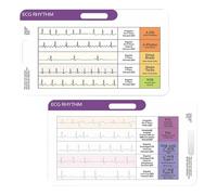 Carte d'interprétation du rythme ECG, avec répartition claire, 8,4 x 5 cm, carte d'interprétation du rythme ECG, guide de référence rapide ECG, examen précis et confiant, pour hôpital, soins à