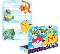 Cartes d'Invitation Pokémon - NO NAME - 8 Cartes avec Enveloppes - Blanc