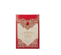 Carte d'invitation de mariage en papier | Multicolore 127x185mm : for Mariage et Événements Divers(Red)