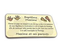 CARTE D'INVITATION en chocolat thème PIEDS & MAINS personnalisée avec votre photo et votre texte - pour baptême mariage communion - invitation en chocolat design et moderne chocolat