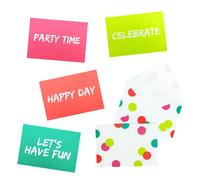 Carte D'invitation Fluo Avec Enveloppe Confettis 15cm 4 Pièces