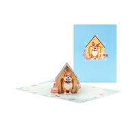 Carte d'invitation pop-up pliable sur le thème des animaux de compagnie - Carte postale élégante faite à la main avec enveloppe - Expression d'amour