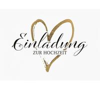 Carte d'invitation pour mariage Motif cœur 10,5 x 14,5 cm