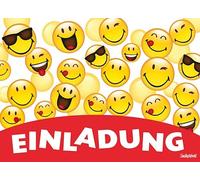 Carte d'invitation Smiley 10,5 x 14,5 cm