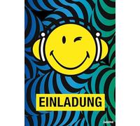 Carte d'invitation Smiley 10,5 x 14,5 cm