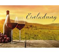 Carte d'invitation - Verres à vin - 10,5 x 14,5 cm