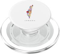 Carte d'Israël avec de Belles Fleurs fleurissant Amour et Paix PopSockets PopGrip pour MagSafe