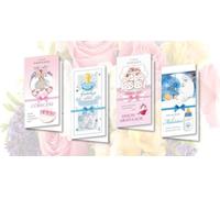 Carte DL De Lux. Naissance dorée MIX (10 pcs)