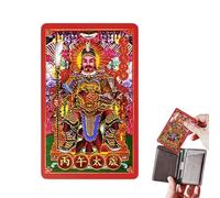 Carte d'or Tai Sui De L'année du Cheval 2026 - De Bénédiction Portable Générale Wen Zhe | Carte De Protection Zodiaque Chinois Traditionnel pour La Chance, La Richesse Et La Sécurité No