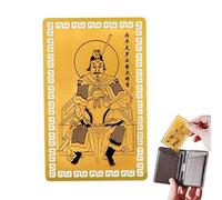 Carte dorée Tai Sui 2026 - Objets de collection chinois portables en cuivre doré, porte chance, carte de bon augure - pour homme, femme, maman, papa, grand-père, épouse, mari, fils, fille, famille