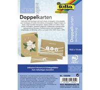 Carte double, 105 x 150 mm, 220 g/m2, brun kraft