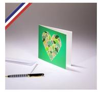 Carte double All you need is love créée et imprimée en France sur papier certifié PEFC - Cœur arbres G