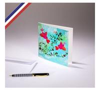 Carte double All you need is love créée et imprimée en France sur papier certifié PEFC - Oiseaux et cœurs G