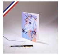 Carte double Carnet de couleurs créée et imprimée en France sur papier certifié PEFC - Licorne G