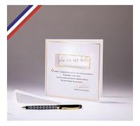 Carte double Carnet de poésie créée et imprimée en France - La vie est belle - Alphonse de Lamartine G