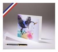 Carte double Florilège créée et imprimée en France - Belle licorne ! G