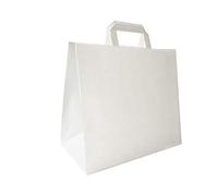 Carte Dozio - Shopper en Kraft avec fond carré, couleur blanche, poignée plate, f.to cm 32+17x29, cf 25 pcs