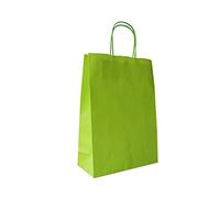 Carte Dozio - Shopper en Kraft couleur vert acide, poignée torsadée, f.to 23+10x32, cf 25 pcs