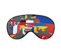 Carte drapeau de l'Europe et de l'Afrique du Nord Masques pour les yeux souples avec sangle réglable Bandeau léger et confortable pour dormir