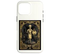 Carte drôle d'infirmière Tarot The Night Shift Squelette d'allaitement Coque pour iPhone 16 Pro Max
