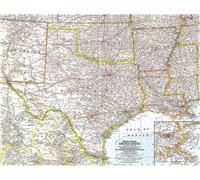 Carte du centre-sud des États-Unis de 1961