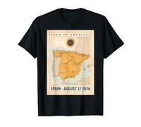 Carte du Chemin de l'Espagne Total Solar Eclipse 2026 T-Shirt