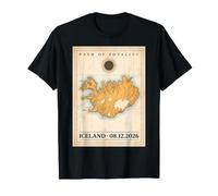 Carte du Chemin de l'Islande Total Solar Eclipse 2026 T-Shirt